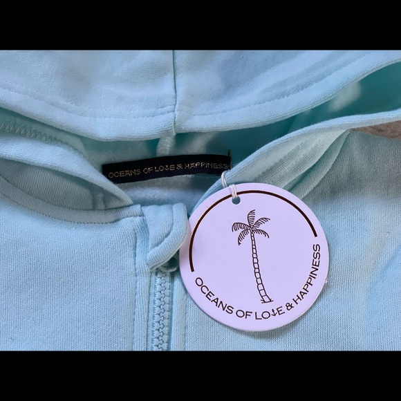 Oceans Of Love And Happiness | Blue Zip Up Hoodie | 4T - Picture 6 of 13